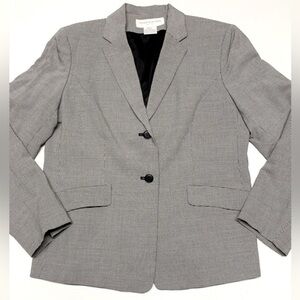 Jones New York | Vintage Houndstooth Wool Blend Two-Button Blazer